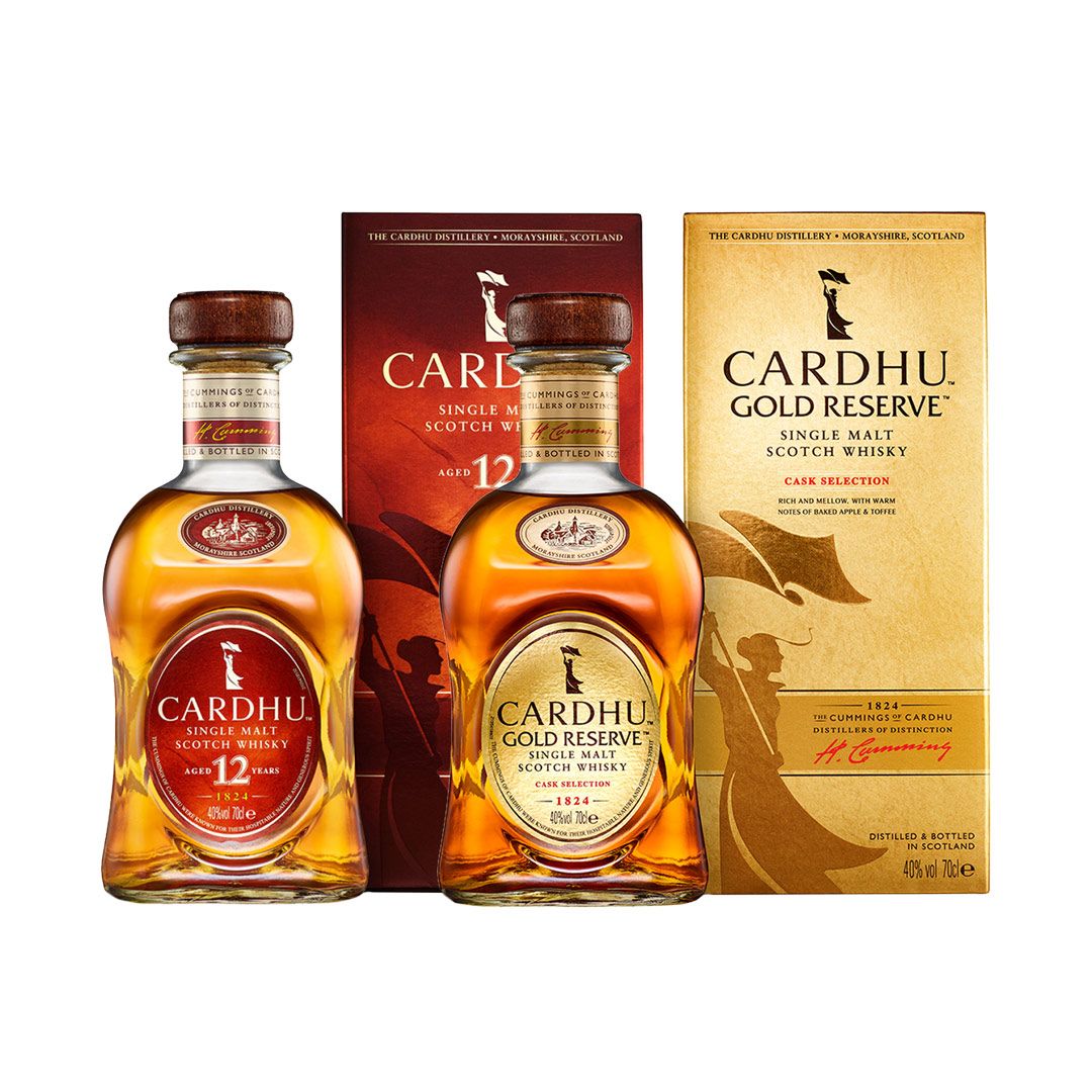 Cardhu 12 Year Old & Cardhu Gold Reserve Cask Selection Single Malt Scotch Whisky 2x70cl