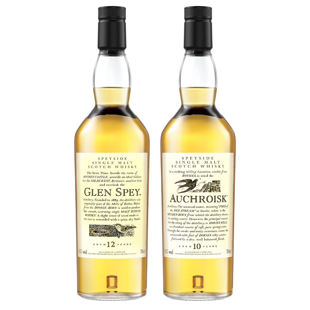 Flora & Fauna Bundle - Auchroisk 10 Year Old + Glen Spey 12 Year Old Single Malt Scotch Whisky, 2x70cl